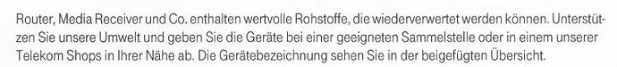 MR 401 Entsorgung